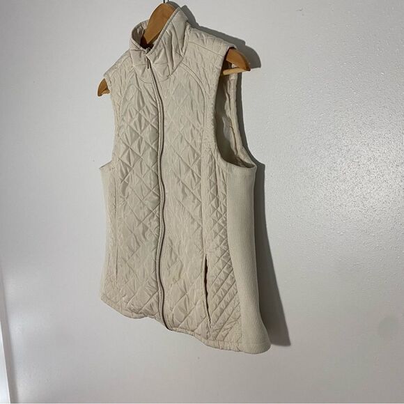 Cynthia Rowley Ivory Quilted Vest size Large - Picture 2 of 7